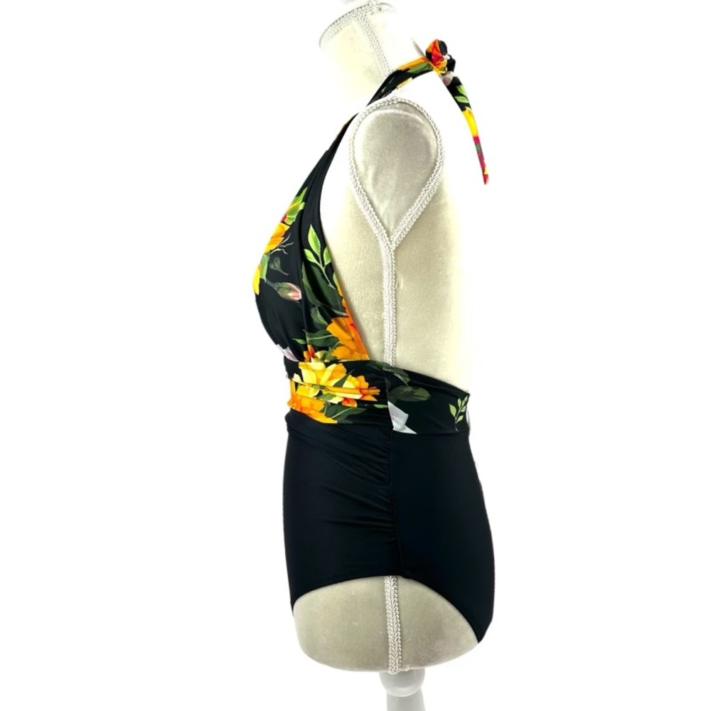 Cupshe | NWT XS Black Floral One Piece Swim Suit - Picture 4 of 13